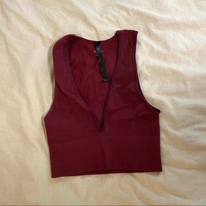maroon Urban outfitters Hailey plunge top